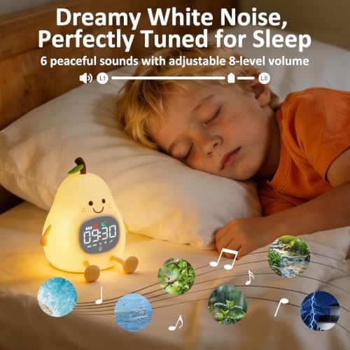 Pear Kids Alarm Clock with Night Light, OK to Wake Clock for Toddler - Image 6