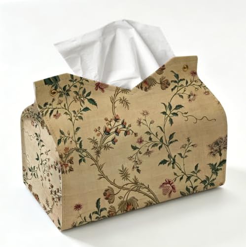 UTELKA Vintage Flroal Tissue Box Cover Rectangle, Tapestry Holder 9.8x6x7 by UTELKA