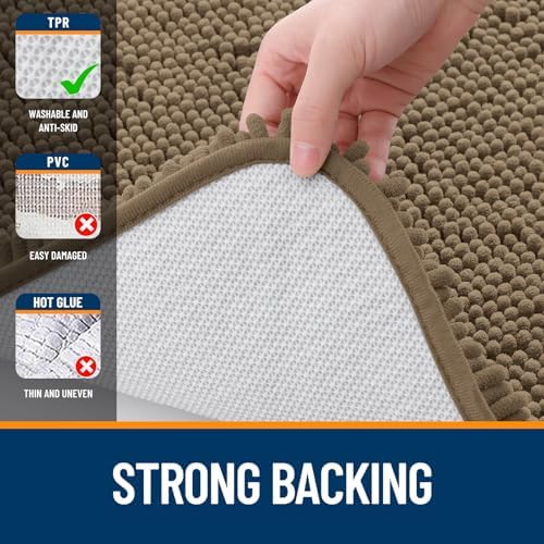 OLANLY Toilet Rugs U-Shaped 20x20, Soft Absorbent Chenille Contour Rugs - Image 6