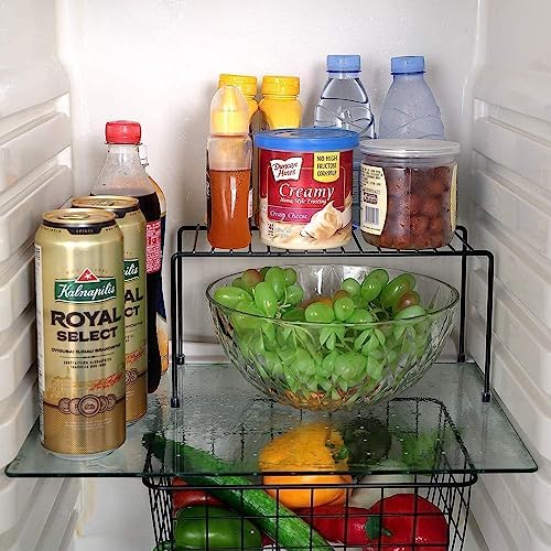 SIBAO Kitchen Shelves, Cabinet Organization Mini Storage Shelf, Storage Rack Organizer for Kitchen, Fridge, Cabinet, Bathroom (Black 6) - Image 3