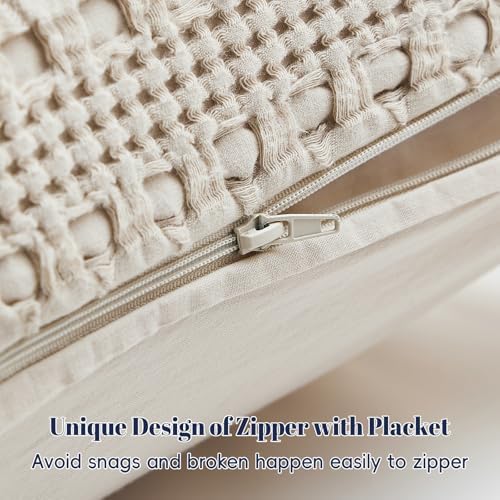 PHF Cotton Waffle Body Pillowcase 20" x 54", Oatmeal, No Insert - Image 4
