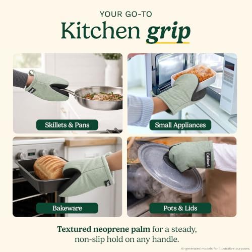 Cuisinart Mini Oven Mitts, 2-Pack, Neoprene Grip, Heat Resistant 350F - Image 5