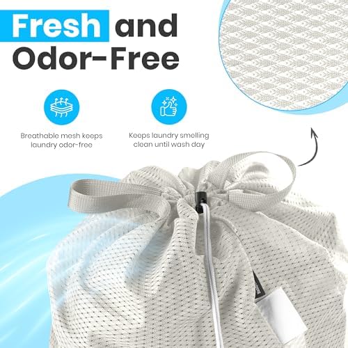 Handy Laundry Mesh XL Laundry Bag 24"x36" with Shoulder Strap, Grey - Image 5