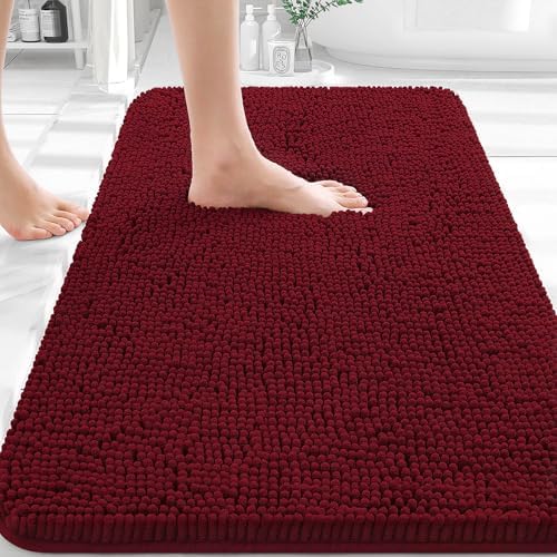 OLANLY Bathroom Rugs 32x20, Extra Soft Absorbent Chenille Bath Rugs by OLANLY