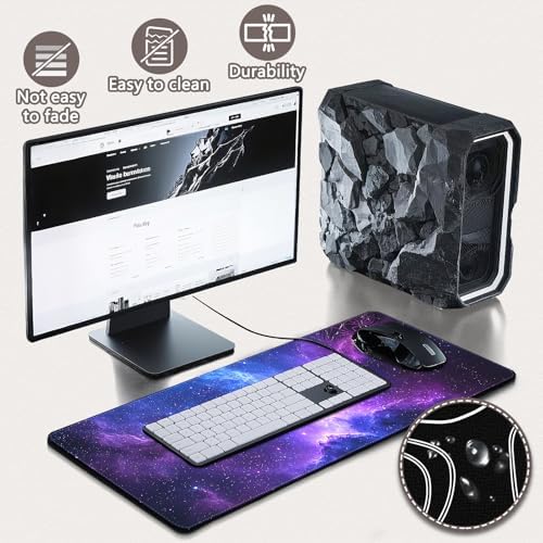 Mouse Pad Gaming - Desk Mat for Keyboard and Mouse - Galaxy Space Large Mouse Pad for Desk, Mousepad (31.5 x 11.8inch) with Non-Slip Base, Desks Pad Mat for Gaming, Office and Home - Image 4