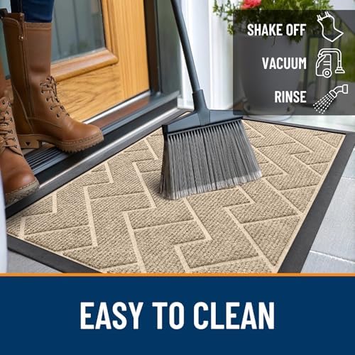 OLANLY Front Door Mat Outside 29.5x17, All-Season Absorbent Rubber Doormat - Image 6