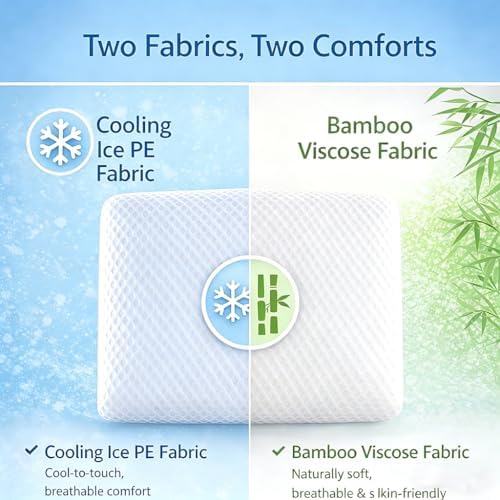 DLIGHT BD 3.2" Slim Stomach Sleeping Gel Memory Foam Pillow-Thin, Flat, Soft Yet Supportative for Belly, Back& Stomach Sleepers - Image 3