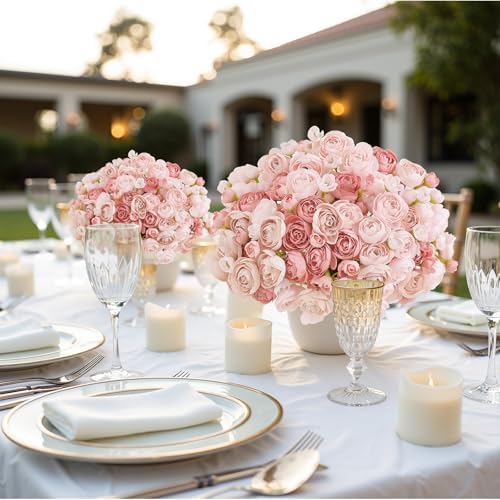 U'Artlines Mini Ranunculus Artificial Flowers Bouquet 40 PCS Dusty Rose - Image 5