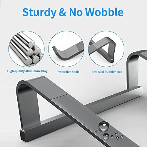 LENRUE Laptop Stand for Desk，Stable MacBook Pro Stand，Ergonomic Aluminum Computer Riser for 12 13 15 16.2 inch ，Computer Cooling Stand for Mac MacBook Pro Air,HP, Dell, More PC Notebook (Space Gray) - Image 3