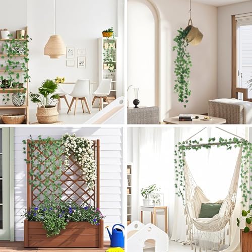 24 Pack Artificial Ivy Garland, 168 Ft Fake Vines Hanging Plants for Room Decor, 72 Leaves Aesthetic Faux Greenery Garland Pothos Leaf with Strengthened Joint Prevent Leaves Falling Off for Wall Decor - Image 7