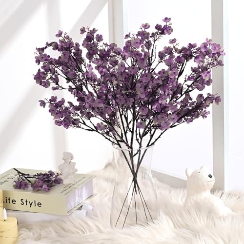 10 Pcs Fake Flowers, Babys Breath Artificial Flowers, Lavender Purple - Image 2