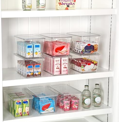 Vtopmart 6 Pack Clear Stackable Storage Bins with Lids and Handles, Medium - Image 4