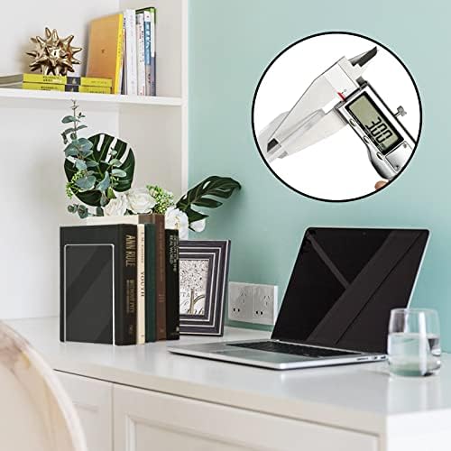 HappyHapi 6 Pair Acrylic Book Ends, Clear Bookends for Shelves - Image 5
