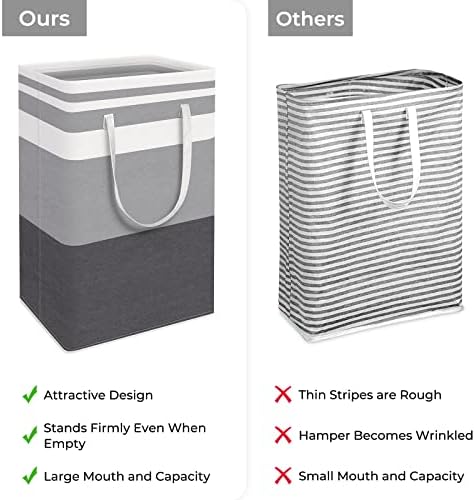 HomeHacks 2 Pack Laundry Baskets, Laundry Hampers Bags (Grey+Blue 88L) - Image 3