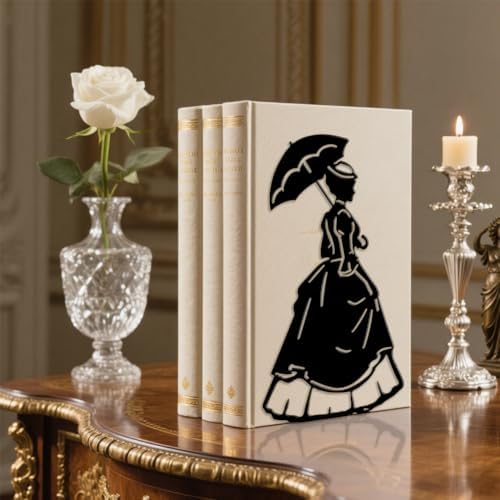 Peacoblue 5.3"x4.3"x7.9" Metal Bookends, Heavy Duty Book Ends for Shelves - Image 6