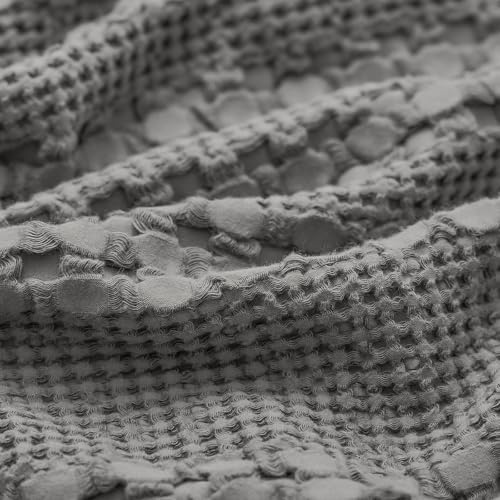 PHF 100% Cotton Waffle Pillow Shams Standard Size, 2 Pack 20" x 30" Soft Skin-Friendly Pillowcases, No Filling, Aesthetic Woven and Breathable Waffle Weave Pillow Case Covers for Bed, Dark Grey - Image 5