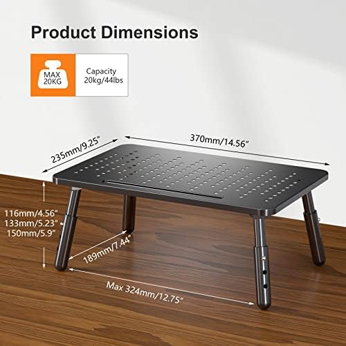 Bracwiser Foldable Monitor Riser Metal Computer Stand for Desk 3 Height Adjustable Laptop Stand with Pen Storage, MST013 - Image 6