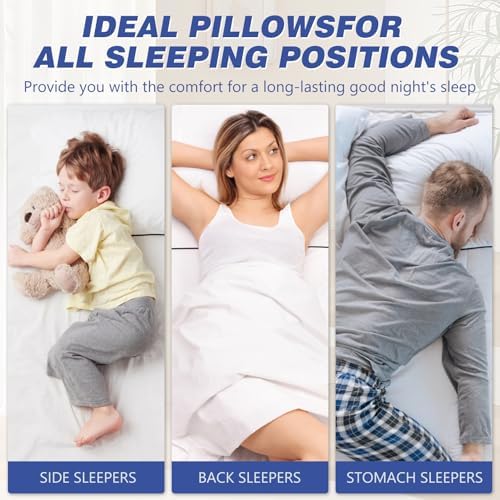 Vorouhals Hotel Collection Bed Pillows for Sleeping 2 Pack King Size Cooling Pillows Set of 2 for Back, Stomach or Side Sleepers, Super Soft Down Alternative Microfiber Filled Pillows - Image 4