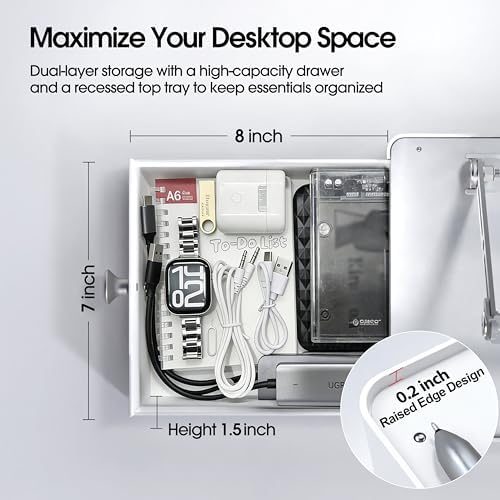 Laptop Stand with Storage Drawer, Heavy-Duty Metal Laptop Riser for Desk - Image 3