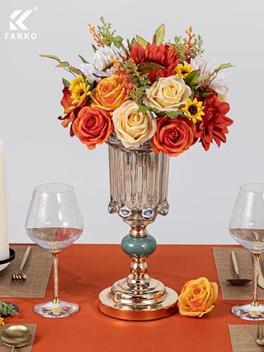 FANKO Fall Artificial Flowers DIY Bouquet Combo Faux Rose for Home Decor - Image 5