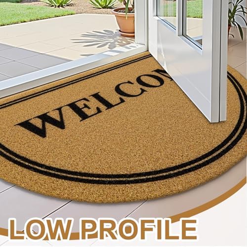 OLANLY Half Circle Door Mat 30x17, Low Profile Doormat (Welcome) - Image 3