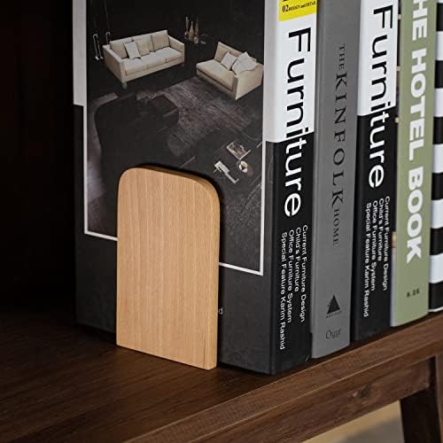 muso wood Beech Book Ends for Shelves, 2 Pairs - Image 3