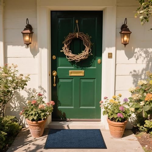 Yimobra Front Door Mat for Outside Entrance, Blue, 29.5x17 - Image 3
