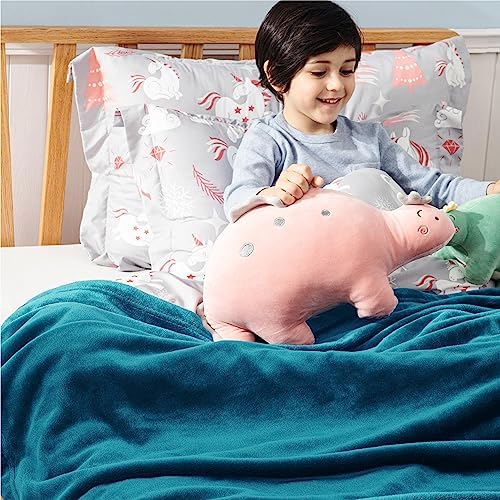 Bedsure GentleSoft Bedding Fleece Blanket for Girls and Boys - Soft Cozy Cute Small Throw Blankets for Travel, 43x55 Inches,Teal Blue - Image 6