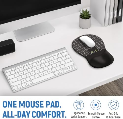 Ergonomic Mouse Pad with Wrist Rest, Gel Wrist Support, Black Cat - Image 7
