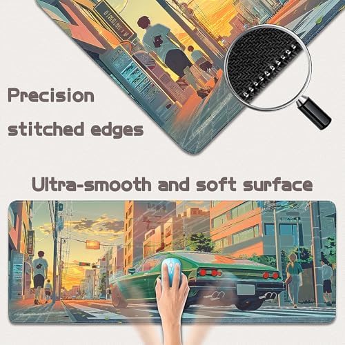 Gaming Mouse Pad - (31.5"×11.8") Sports Car Large Mouse Pads for Desk - Desk Mat for Keyboard and Mouse with Non-Slip Base, Desks Pad Matfor Game/Office & Home - Image 2