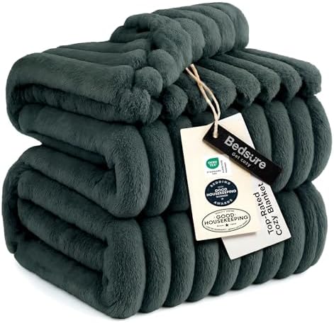 Bedsure Full Size Fleece Blankets for Bed Mallard Green 84"x90" by BEDSURE