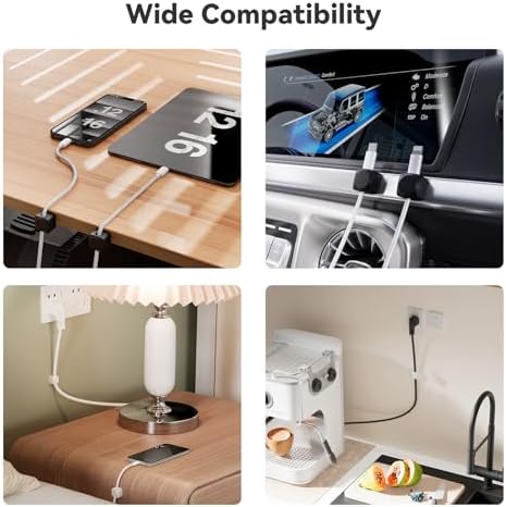 Daisyhome Rotatable Cord Organizer, Strong Adhesive Spring Cable Clips - Image 7