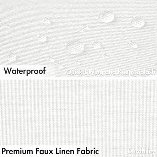MIULEE White Extra Long Scalloped Linen Shower Curtain 72x80 Inches - Image 4