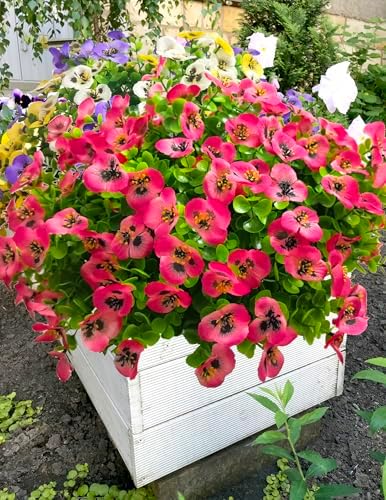 Artificial Flowers for Outdoors Fake Plants, 12pcs Fake Flowers Artificial Plants Outdoor UV Resistant,Silk Faux Flowers Shrubs Greenery Plants for Porch Garden Patio Window Box Decor - Image 2