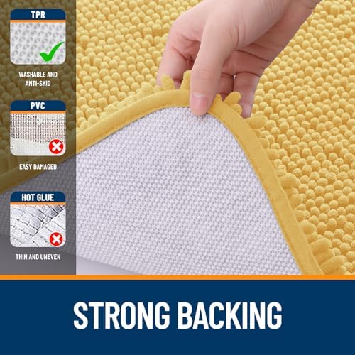 OLANLY Small Bathroom Rugs 24x16, Extra Soft Absorbent Chenille Bath Rugs - Image 6
