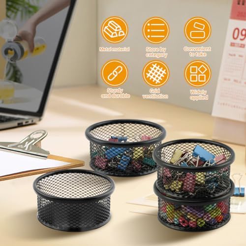 4PCS Paper Clip Holder for Desk With 50PCS Colored Paper Clips - Image 5