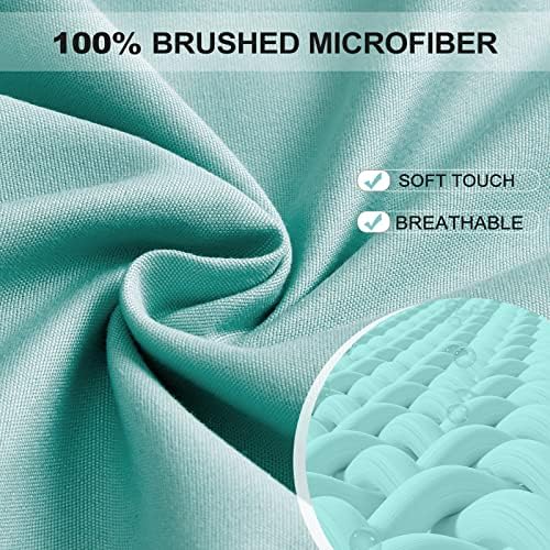 FreshCulture Full Fitted Sheet - Hotel Quality Fitted Sheet - Ultra Soft & Breathable - Brushed Microfiber - Deep Pocket - Cooling Fitted Sheets for Full Size Bed (Spa Blue) - Image 2