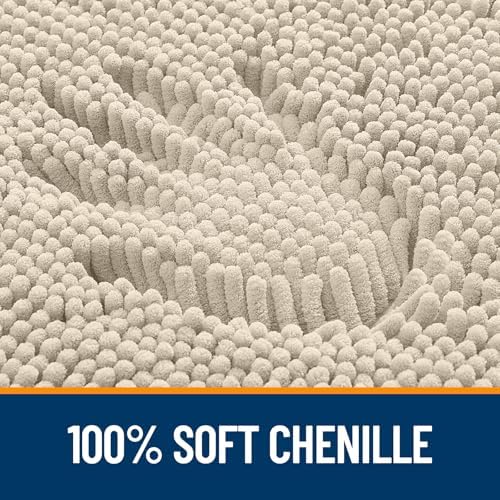 OLANLY Toilet Rugs U-Shaped 24x24, Soft Absorbent Chenille Contour Rugs - Image 3