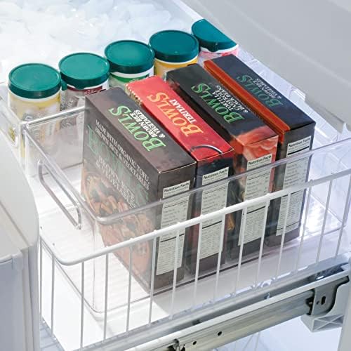 mDesign Deep Plastic Kitchen Storage Organizer Container Bin for Pantry, Cabinet, Cupboard, Shelves, Fridge, or Freezer - Holds Dry Goods, Sauces, Condiments, Drinks, 2 Pack, Clear - Image 3