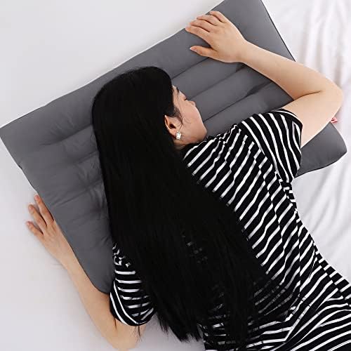 HOMBYS Ultra Thin Flat Pillow for Sleeping, Thin Pillow for Back Sleeper, Supportive Stomach Sleeping Pillow, Slim Bed Pillow, Machine Washable-Standard Size 18x26, Grey - Image 6