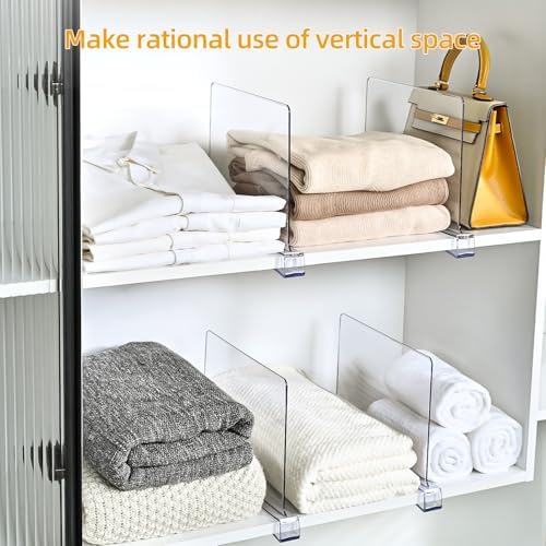 Shelf Dividers，Vertical Purse Organizer for Closet，Thickened and Sturdy Shelf Organizer for Sweater, Shirts, Handbags,8" Tall x 11" (8 Pcs) - Image 3