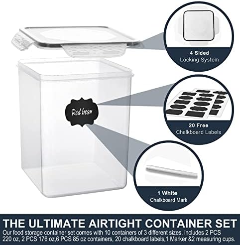VERONES Large Tall Airtight Food Storage Containers, 10 PACK Containers Set - Image 6