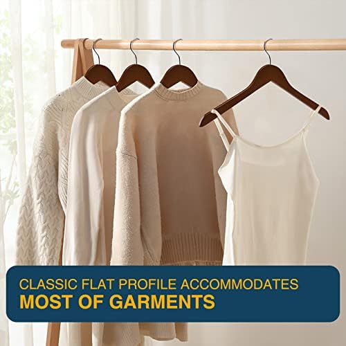 Wooden Shirt Hangers - Pack of 30 Sturdy Wood Hangers, Ideal for Laundry & Everyday Use, Heavy Duty, Walnut - Image 6