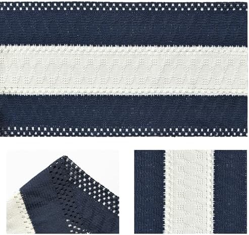 Artoid Mode Dark Blue Farmhouse Woven Table Runner 12x36 Inch - Image 6