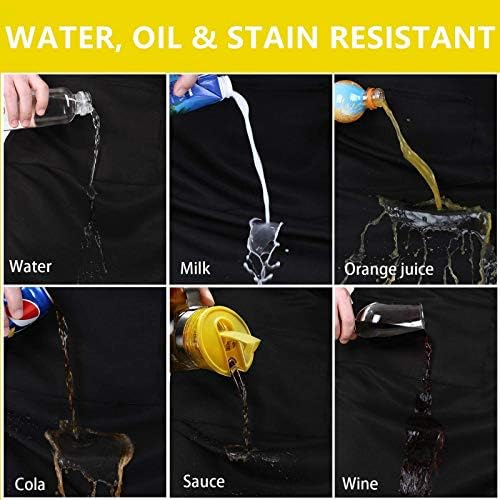 3 Pack Waist Apron - Server Aprons With 3 Pockets - Water & Oil Resistant Waitress Apron - Black Half Aprons for Women Servers - 12 Inch - Image 2