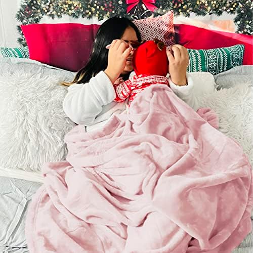 Bedsure GentleSoft Fleece Blanket Twin Size Pink - 300GSM Lightweight Plush Fuzzy Cozy Soft Valentines Blanket for Bed, Sofa, Couch, Travel, Camping, 60x80 inches - Image 5