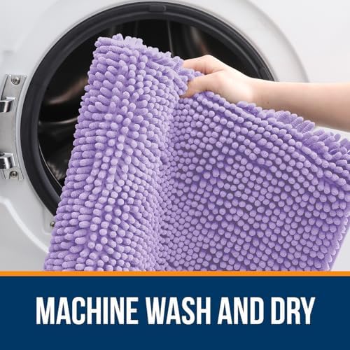 OLANLY Small Bathroom Rugs 24x16, Extra Soft Absorbent Chenille Bath Rugs - Image 5