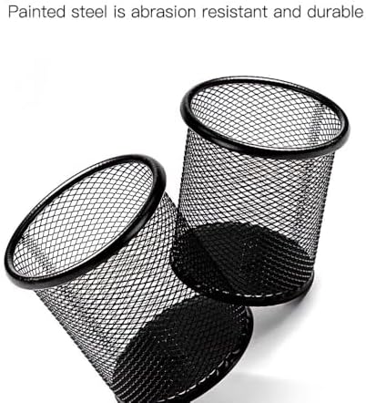 Mesh Metal Pen Holder, Round Pencil Cup Desk Organizer for Office & Home - Image 5