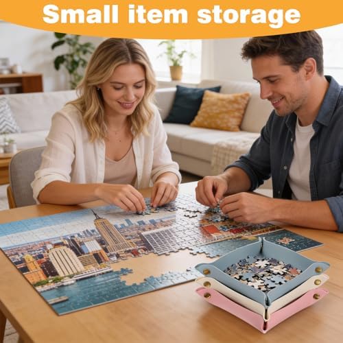 24 Pcs Leather Valet Tray, 12 Colors Portable Catchall Organizer, Jewelry Key Phone Wallet Coin Tray for Travel Entryway Desk Bedside Nightstand Storage - Image 4