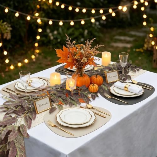RECUTMS Artificial Eucalyptus Leaves Vine 6Ft 1PC Brown Ivy Garland - Image 2